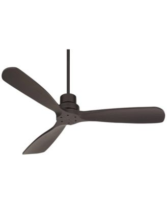 52" Delta-Wing DC Modern Industrial 3 Blade Indoor Outdoor Ceiling Fan Remote Control Matte Black Wood Damp Rated for Patio Exterior House Porch Gazebo Garage Barn - Casa Vieja