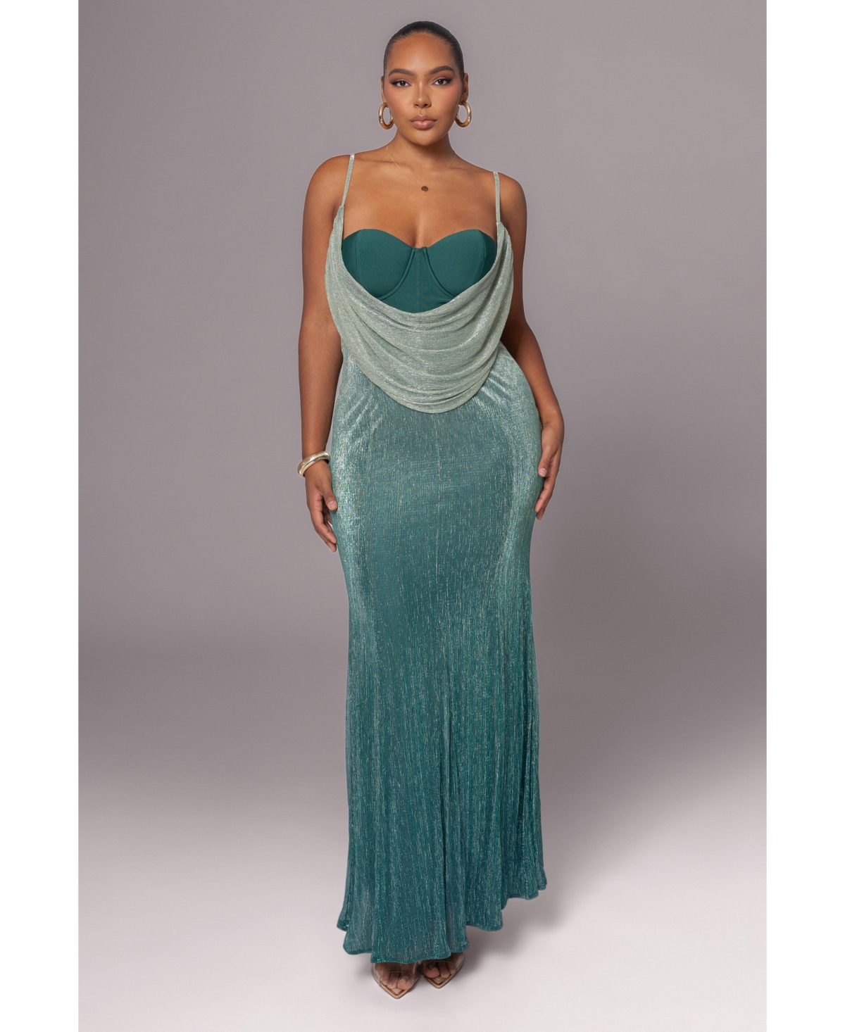 Women's Dusk Shimmery Nights Maxi Dress - Green