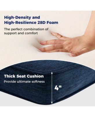 2-Pack Outdoor Patio Cushion Set with Removable Covers-Navy