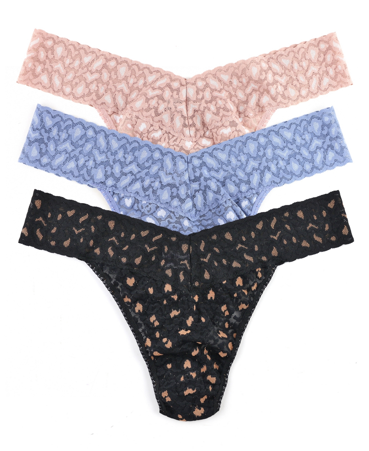 Hanky Panky Women's Cross-dyed Leopard Original Rise Thong Panty 3 pack