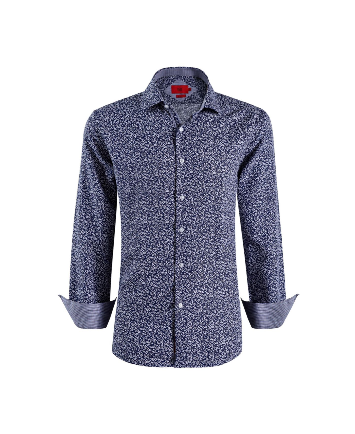 Рубашка Elie Balleh Slim Fit Floral Printed Button-Down Shirt для мальчиков, цвет: Тёмно-синий — фото 2