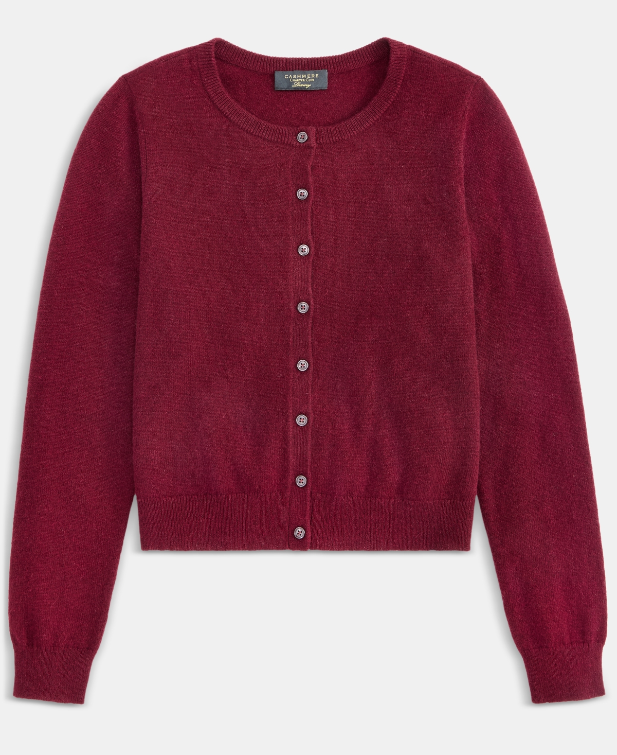 Charter Club Women's 100% Cashmere Crewneck Cardigan, Macy's Exclusive In Brown