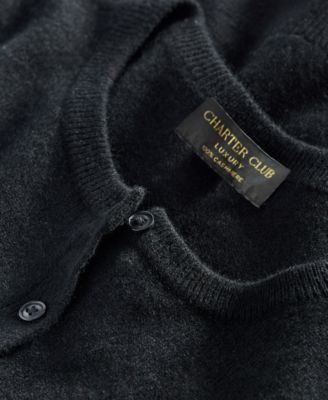 Petite Cashmere Crewneck Button-Front Cardigan, Exclusively at Macy's 