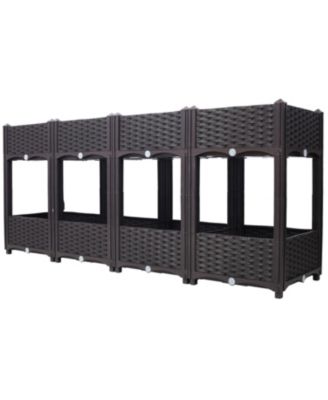 Raised Garden Box 63"x15.7"x27.7" Elevated Outdoor Planter