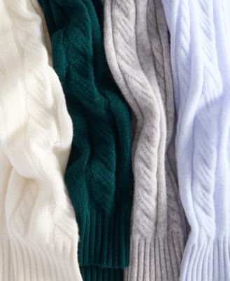 Women's 100% Cashmere Cable-Knit Cropped Cardigan Sweater, Macy's Exclusive