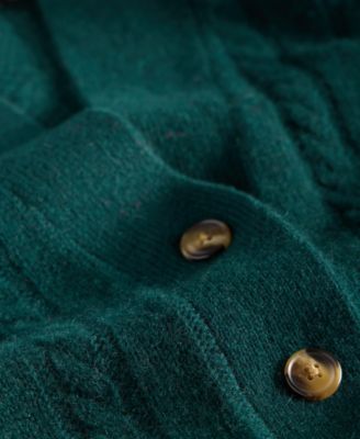 Women's Cable-Knit Cropped Cardigan Sweater