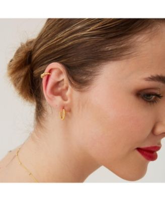 Bead Hoop Sterling Silver Earring