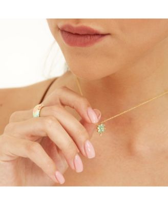 Four Leaf Clover Sterling Silver Necklace - Green