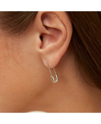 Sterling Silver Safety Pin Earring