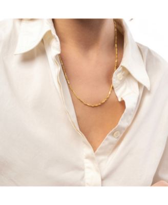 Twisted Beads Sterling Silver Chain Necklace