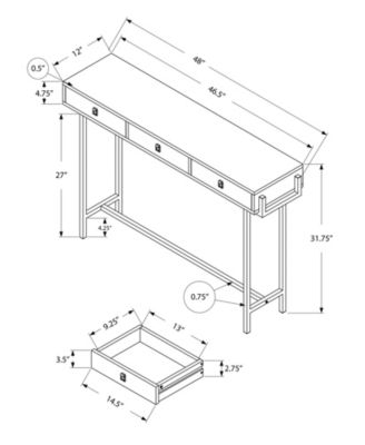 Console Table with Drawers for Entryway Hallway or Living Room Storage