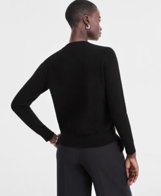 Women's 100% Cashmere Embellished Bow Sweater, Macy's Exclusive