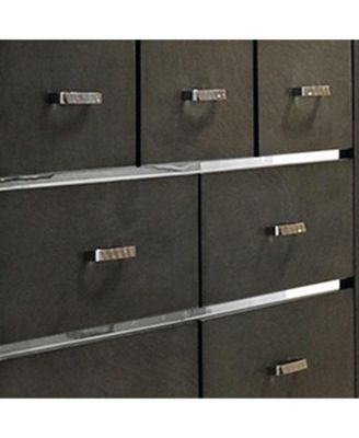 Oceana Gray Wood 7-Drawer Dresser with Mirror