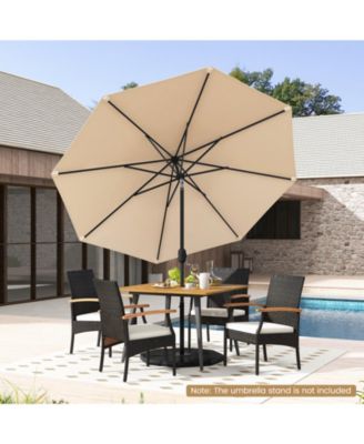 9 FT Outdoor Market Patio Table Umbrella Push Button Tilt Crank Lift