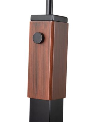 86" Wood Mica Mineral 3 Light Arc Floor Lamp