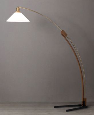 80" Wood Melmar Lucite Arc Floor Lamp