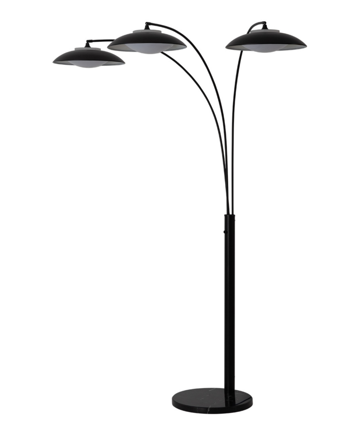 Nova Of California 92" Metal Saucer 3 Light Arc Floor Lamp In Black