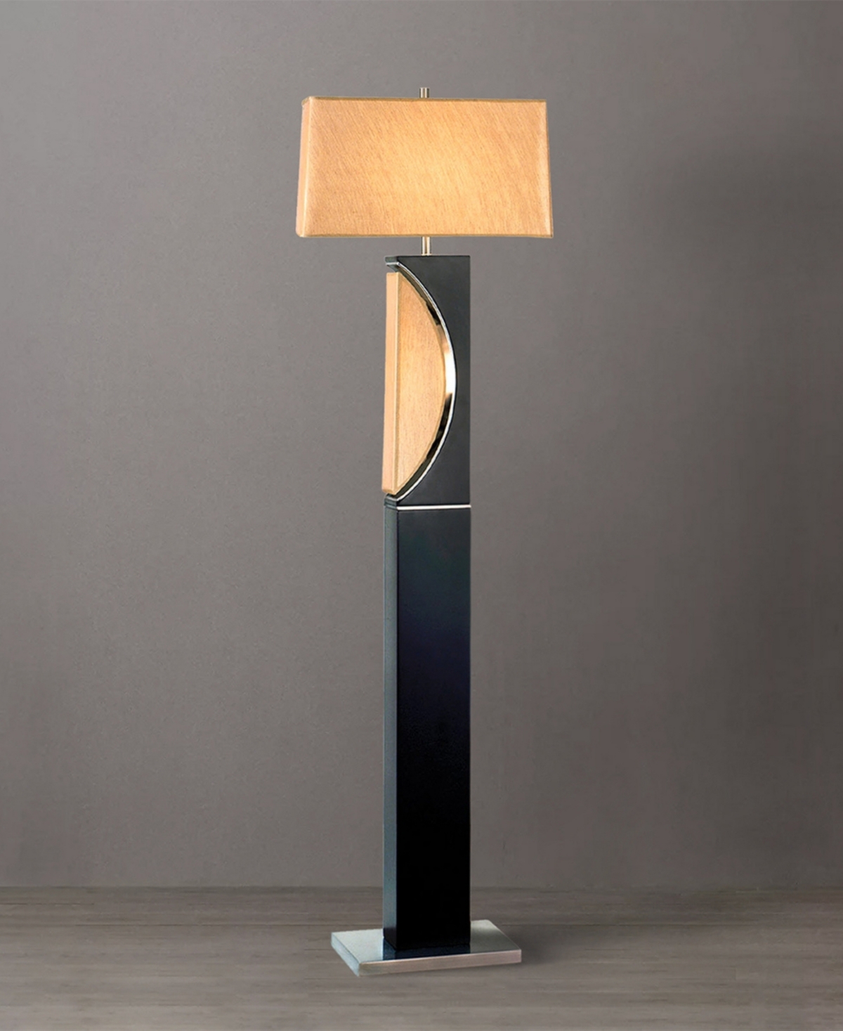 Nova Of California 63" Metal Half Moon Floor Lamp In Black