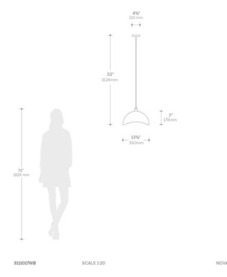 60" Metal Luna Bella Large Pendant Lamp