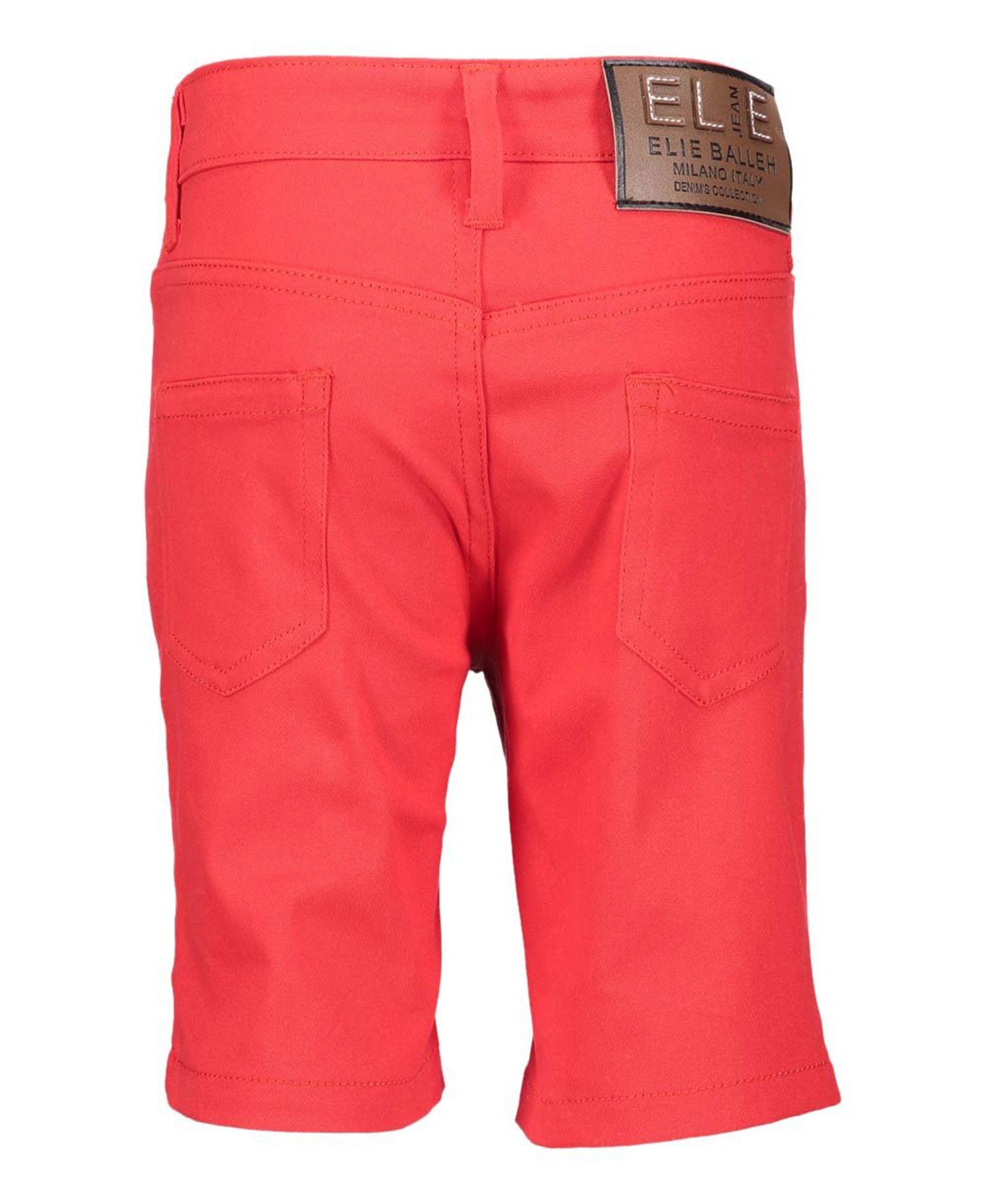 Big Boys Red Cotton Twill Short