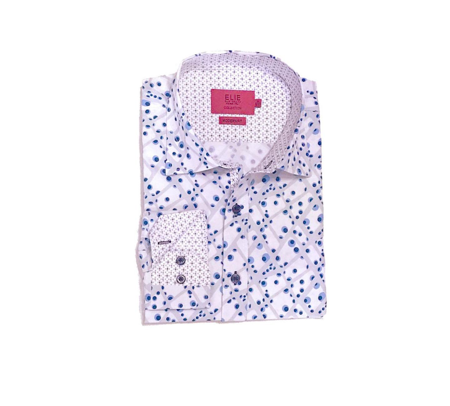 Рубашка Elie Balleh White Slim Fit Dress Button-Down Shirt для мальчиков, цвет: Белый — фото 1