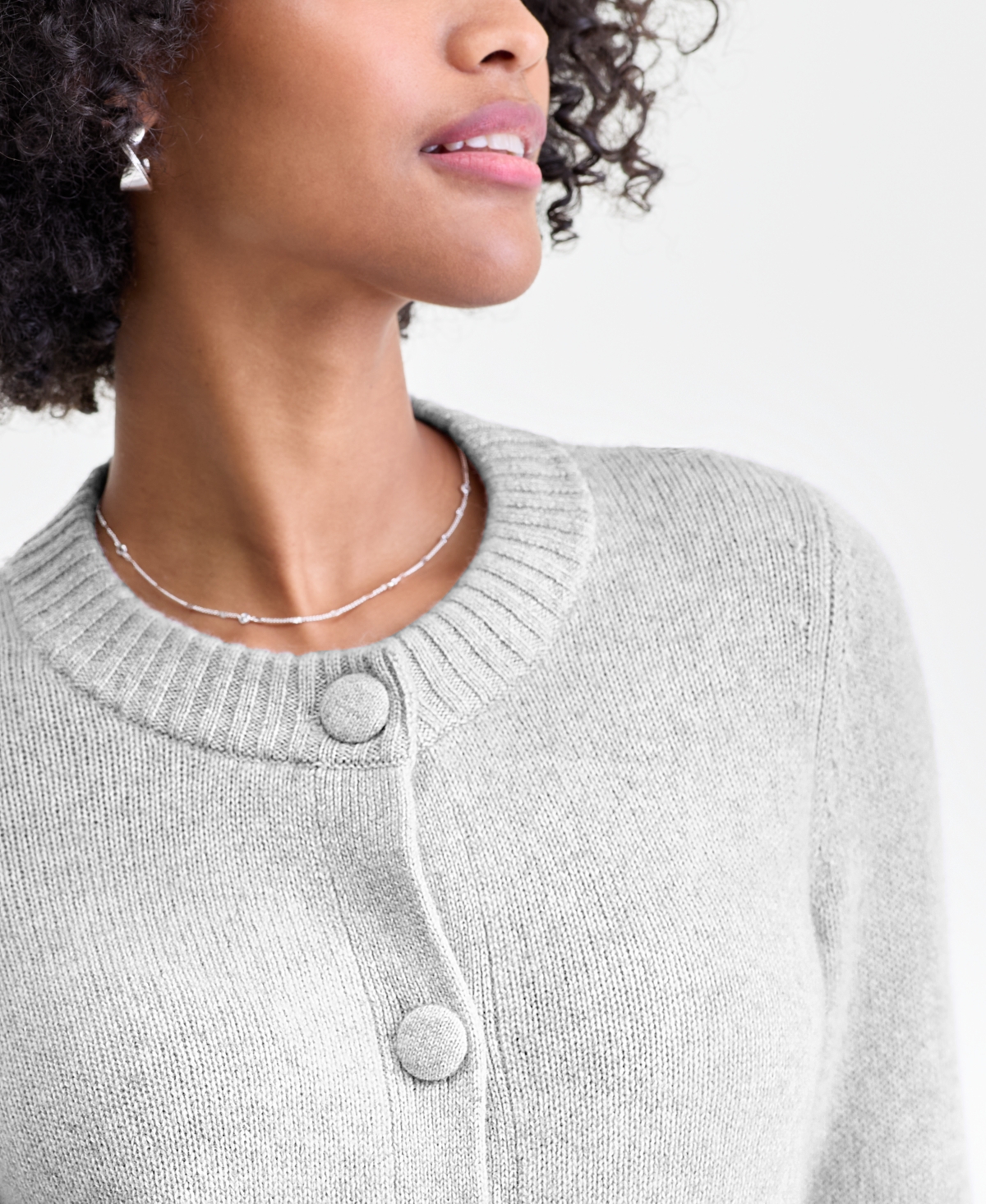 Charter Club Women's 100% Cashmere Chunky Crewneck Cardigan, Macy's Exclusive In Blue