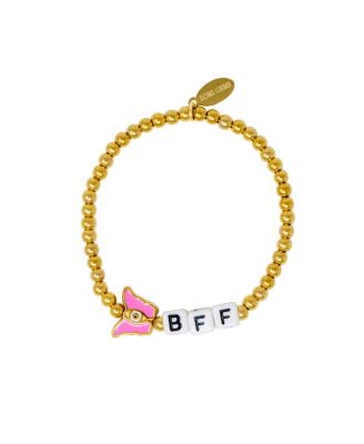 Girls BFF Butterfly / Heart Bead Bracelet Set