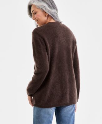 Women's Brushed 100% Cashmere Boyfriend Cardigan, Macy's Exclusive