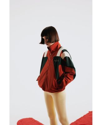 Women's Oversized Nylon-Blend Boomerang Track Jacket