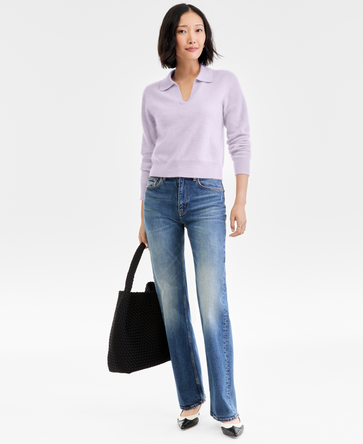 Charter Club Women's Brushed 100% Cashmere Collared Sweater, Macy's Exclusive