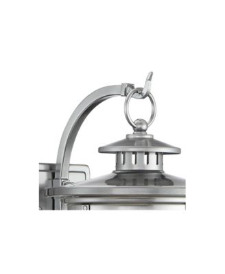 Callaway Modern Industrial Outdoor Wall Light Fixtures Set of 2 Chrome Metal 11 3/4" Clear Seedy Glass for Post Barn