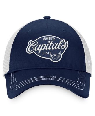 Women's Navy/White Washington Capitals Fundamental Trucker Adjustable Hat