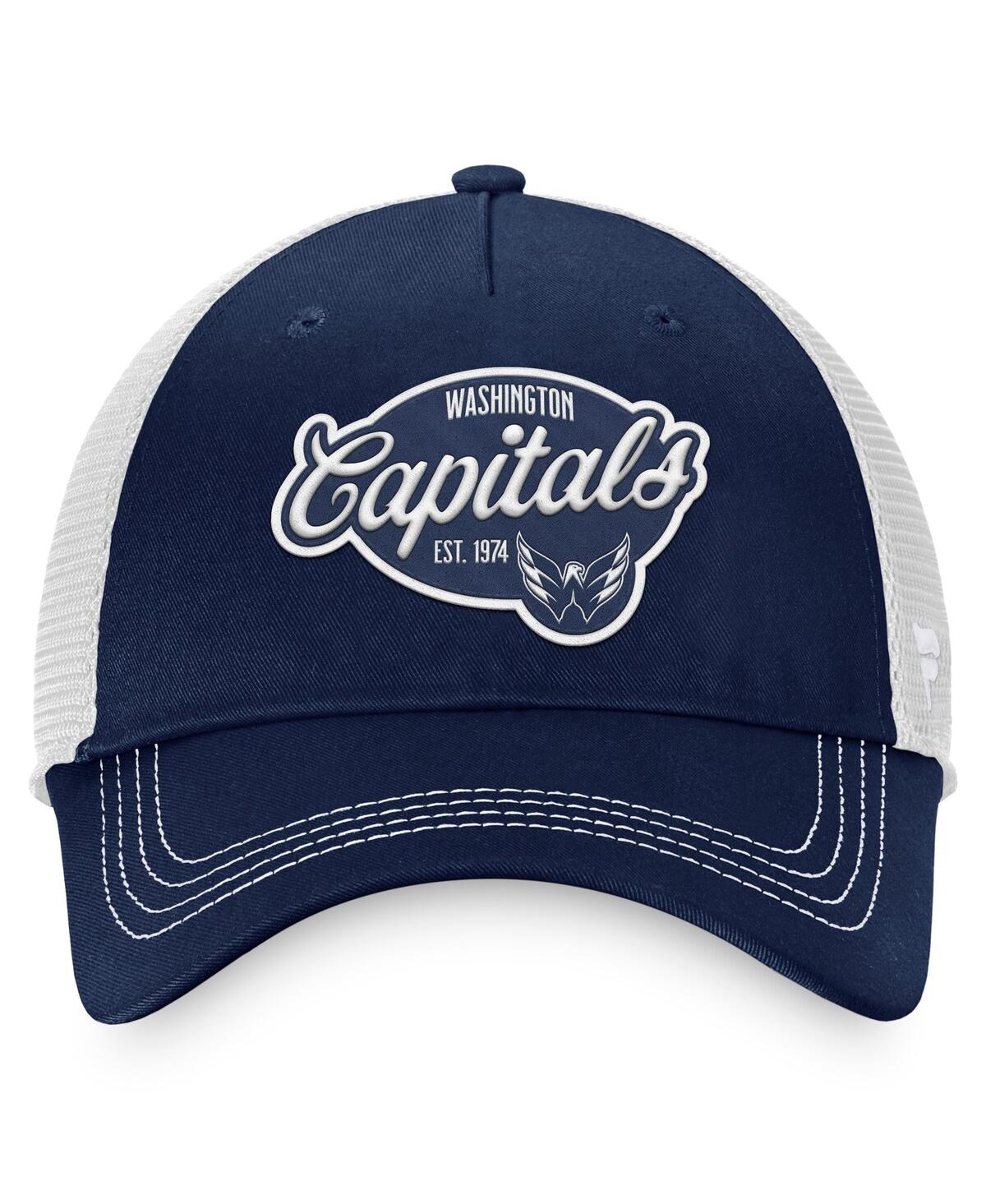 Fanatics Women's Navy/white Washington Capitals Fundamental Trucker Adjustable Hat