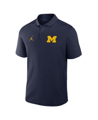 Men's Navy Michigan Wolverines Primetime Victory Primary Logo Performance Polo Shirt