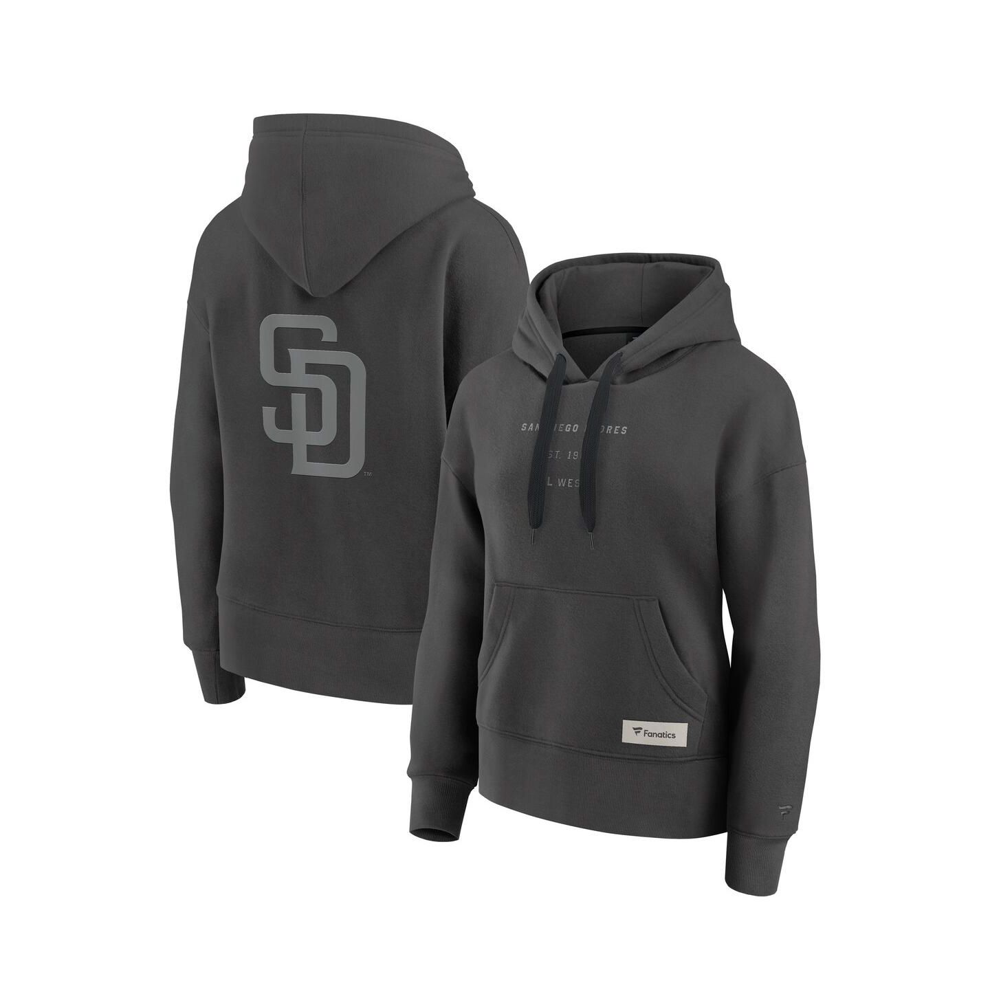 Женское худи Fanatics Charcoal San Diego Padres Elements Future Ground Subtle Tonal Pullover — фото 1
