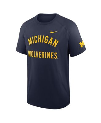 Men's Navy Michigan Wolverines Ready Raglan Premium Performance T-Shirt