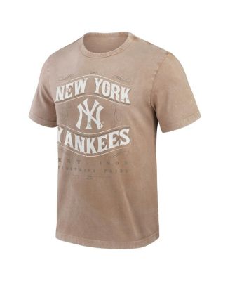 Men's Tan New York Yankees Sun Faded T-Shirt