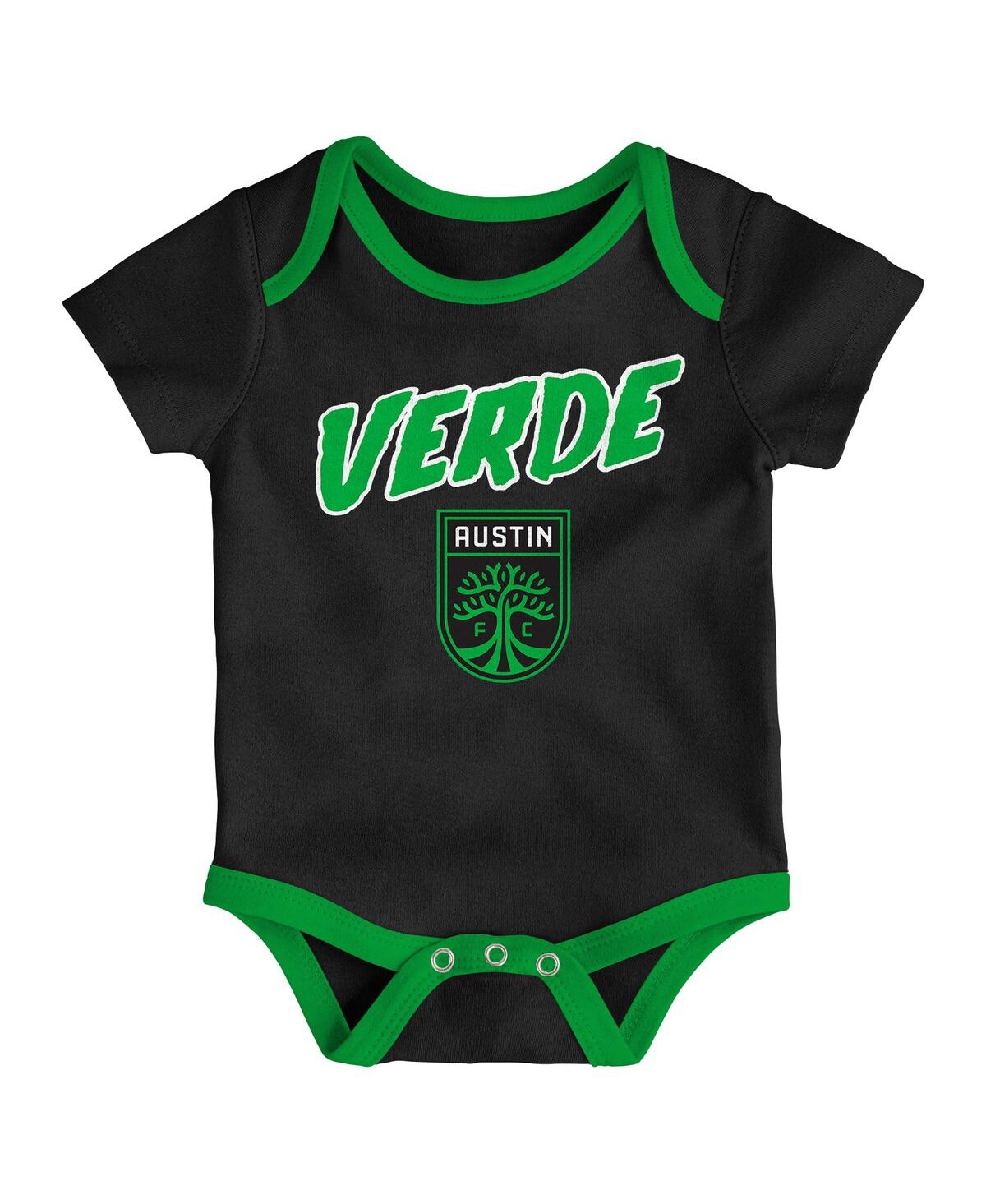 Outerstuff Newborn 3-pack Green/heather Gray Austin Fc Loyal Buddies Bodysuit Set
