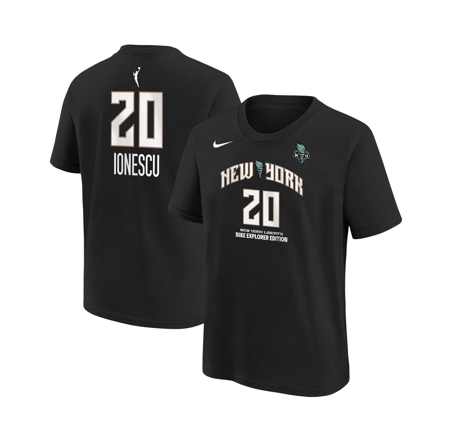Big Boys and Girls Sabrina Ionescu Black New York Liberty Explorer Edition Name & Number T-Shirt