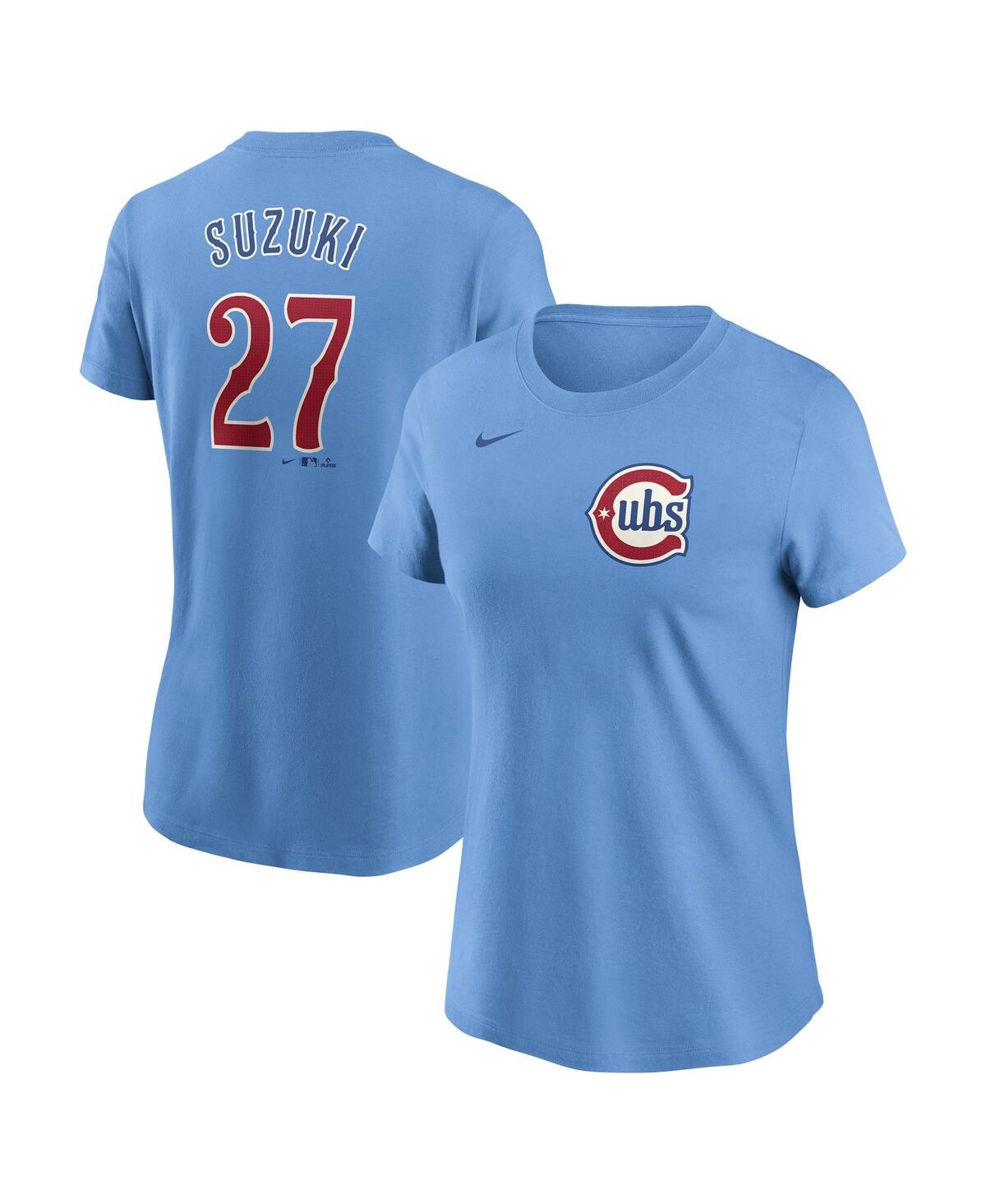 Nike Women's Seiya Suzuki Baby Blue Chicago Cubs Fuse Name Number T-shirt In Blue