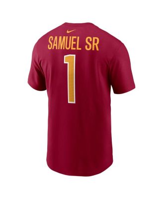 Men's Deebo Samuel Sr Burgundy Washington Commanders Name Number T-Shirt