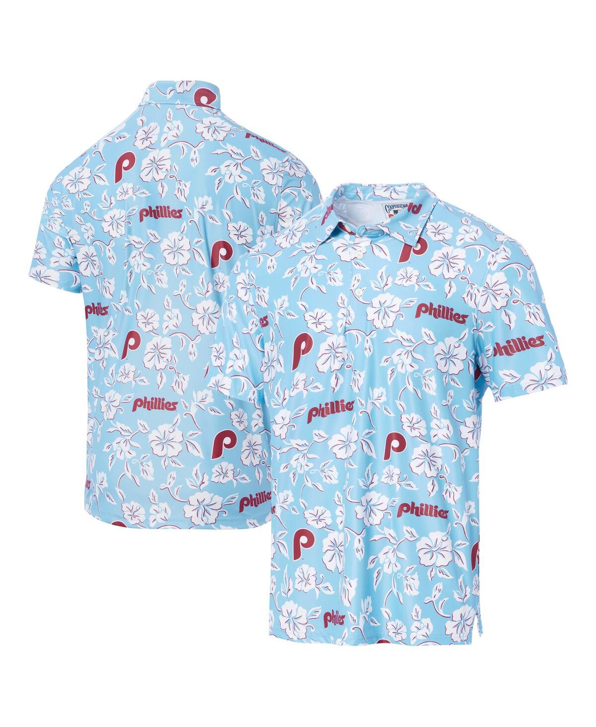 Men's Light Blue Philadelphia Phillies Cooperstown Collection Performance Polo Shirt - Light Blue
