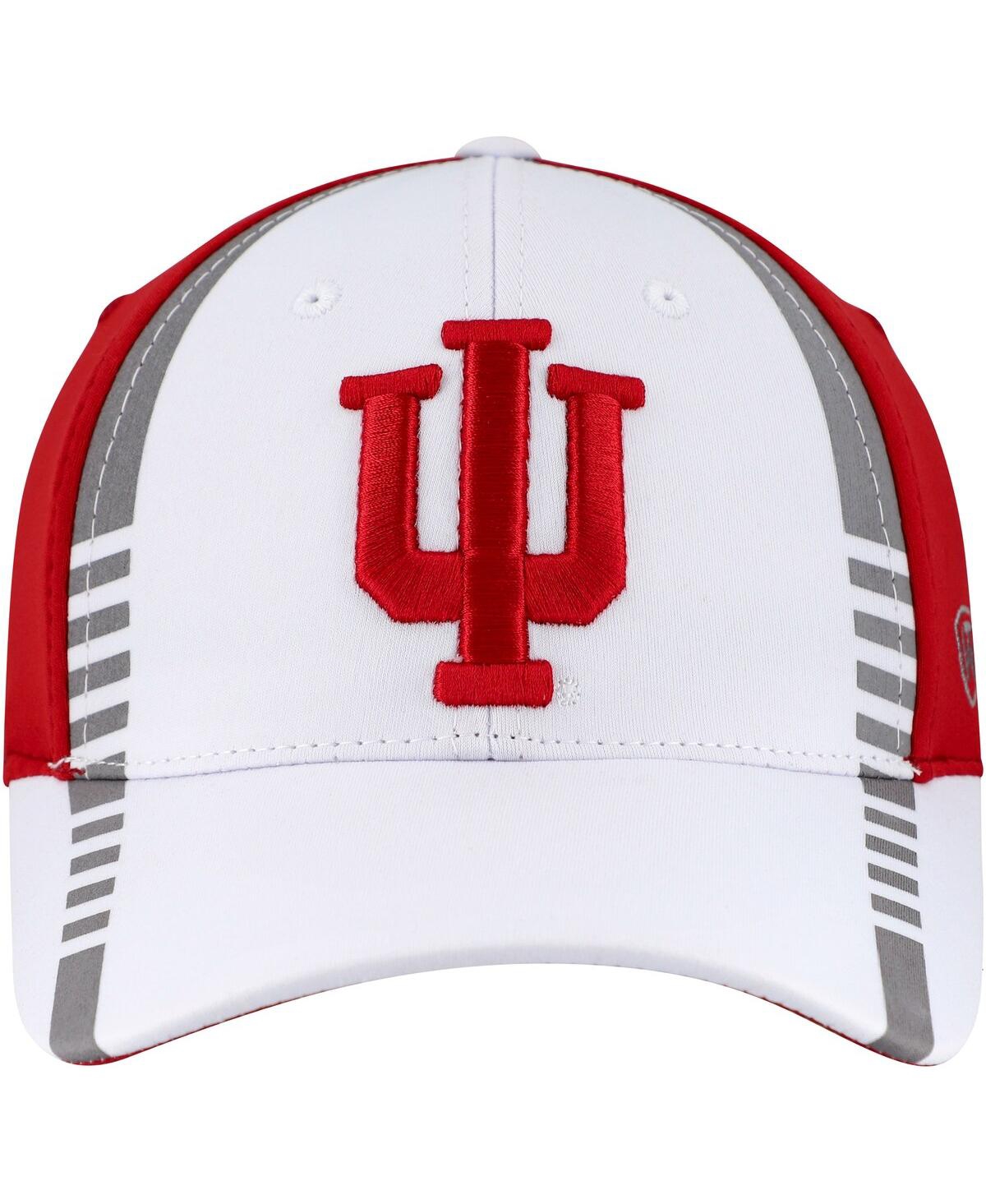 Top Of The World Men's White/crimson Indiana Hoosiers One-fit Two-tone Flex Hat