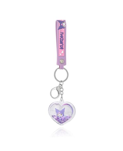 Брелок Hello Kitty Kuromi Purple Heart Liquid Keychain