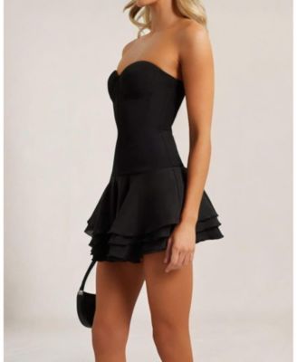 Women's Corset Chiffon Flared Mini Dress