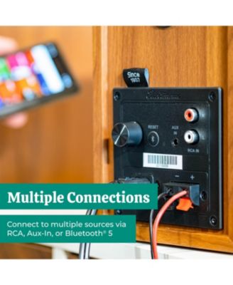 Huntley Powered Bookshelf Speakers with Built-in Amplifier, 3" Drivers, Bluetooth 5, RCA/Aux