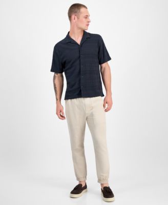 Men's Alessio Short Sleeve Textured Knit Button-Front Camp Shirt, Exclusively at Macy's