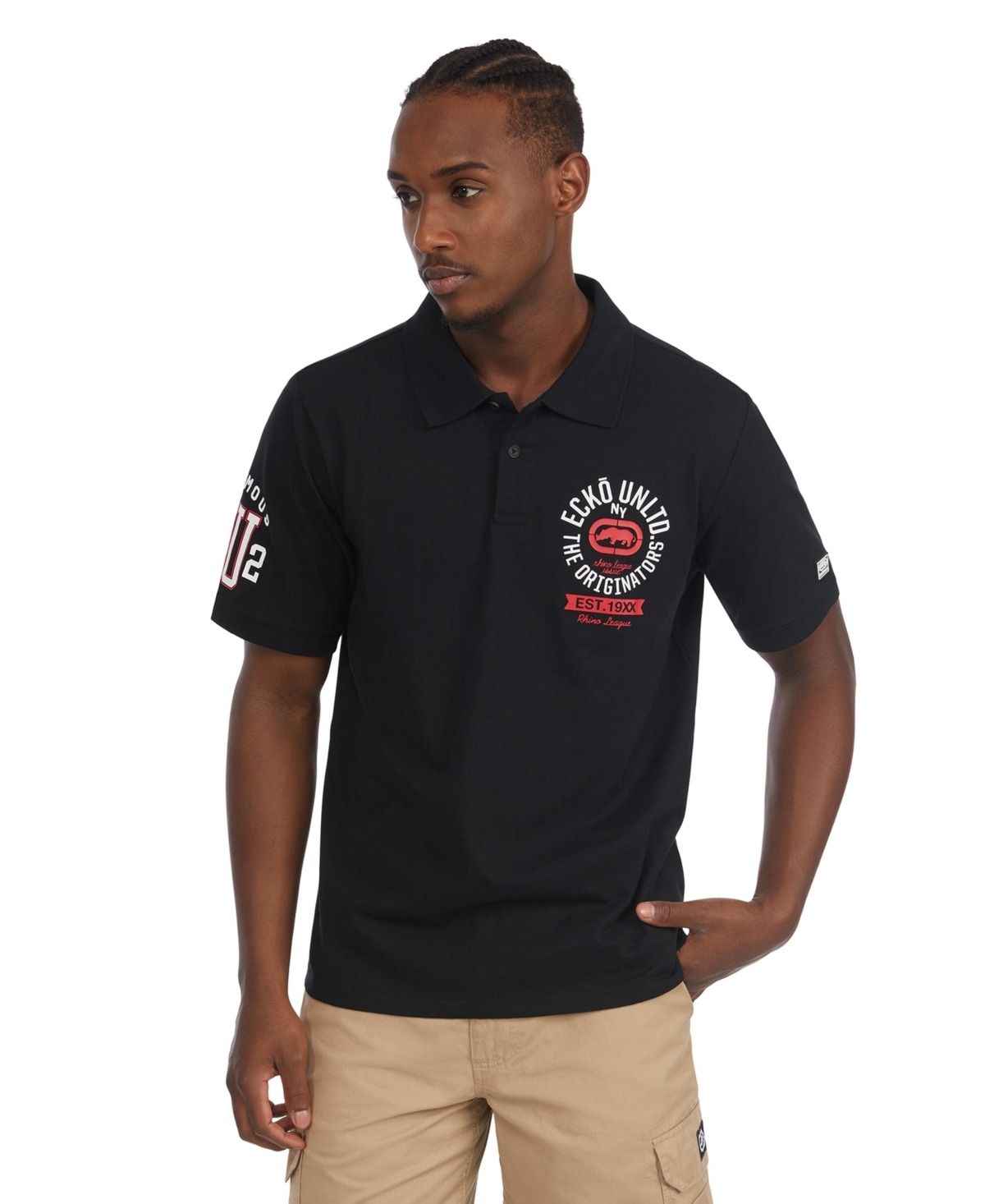 Men's Putter's Short Sleeve Polo Shirt - Marled gray