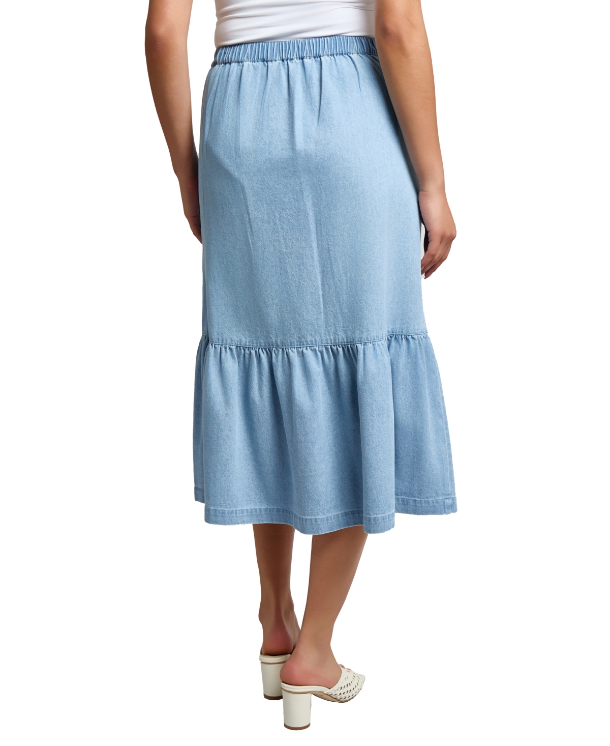 Jones New York Plus Size Chambray Midi Skirt