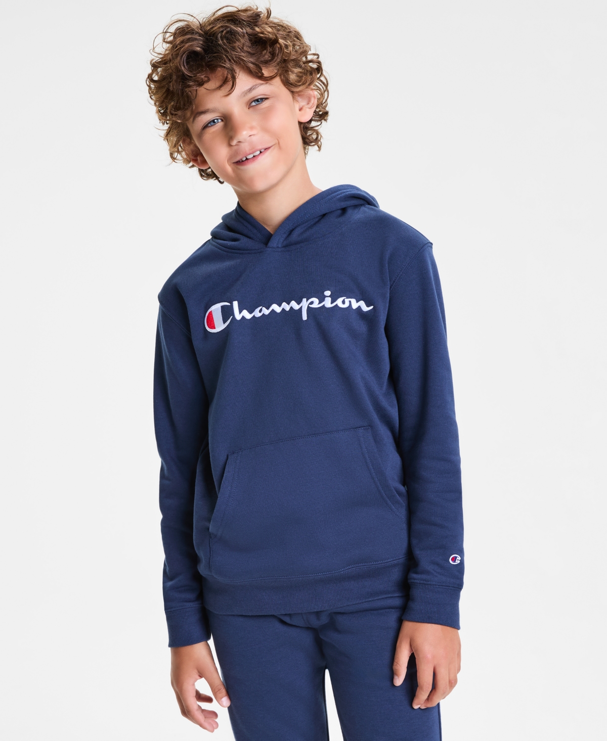 Champion Big Boys Signature Pullover Hoodie In Blue